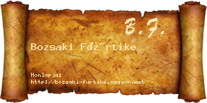 Bozsaki Fürtike névjegykártya